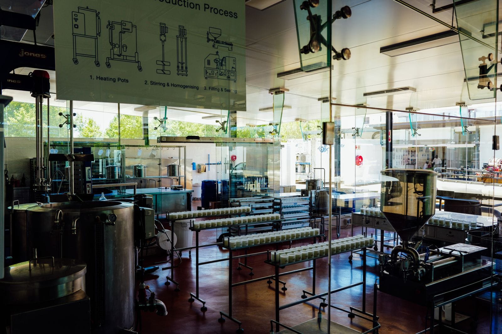 Clean industrial processing plant interior